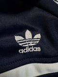 80s Adidas Sportjacke "First" Made In England Dunkelblau Weiß M-L