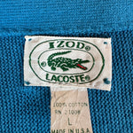 80s Lacoste By Izod Cardigan Made In USA Blau L