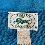 80s Lacoste By Izod Cardigan Made In USA Blau L