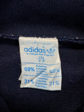 80s Adidas Sportjacke "First" Made In England Dunkelblau Weiß M-L