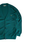 80s Lacoste Cardigan Mit Taschen Made In Spain Grün M-L