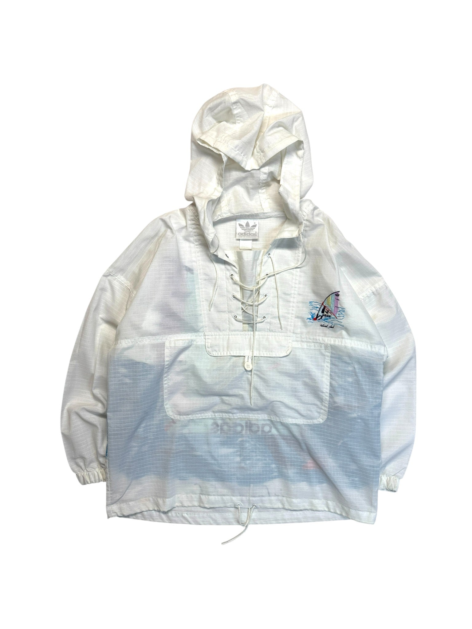 Rare! 90s Adidas Sportjacke Island Club Weiß S-M