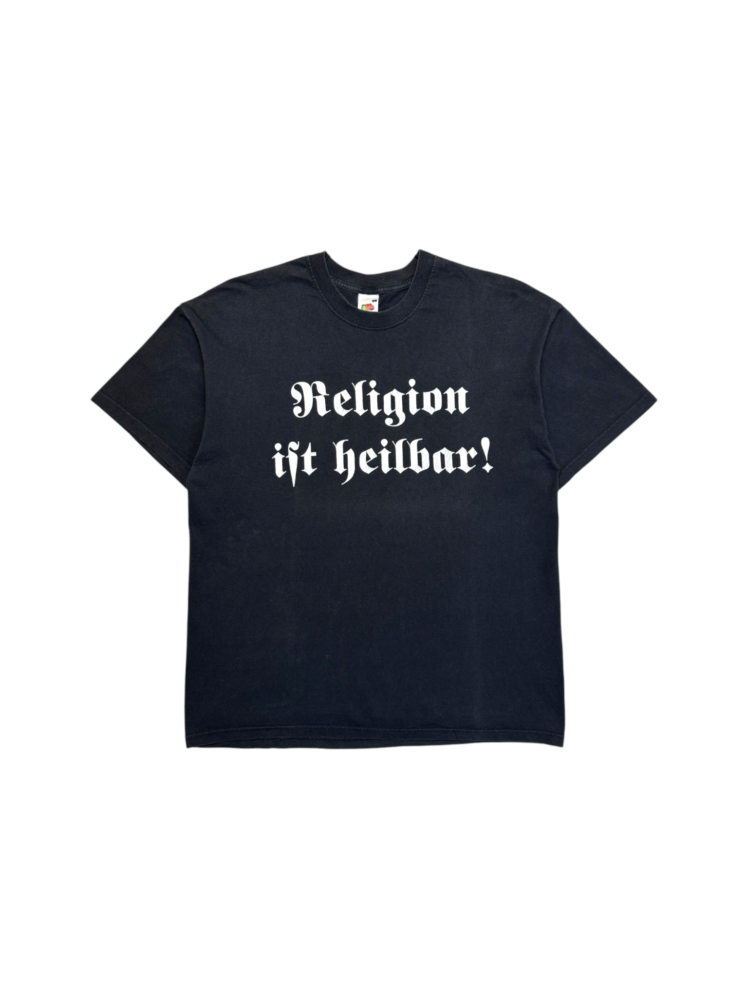 00s Fruit Of The Loom Shirt "Religion ist heilbar!" Schwarz