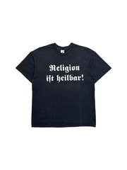 00s Fruit Of The Loom Shirt "Religion ist heilbar!" Schwarz