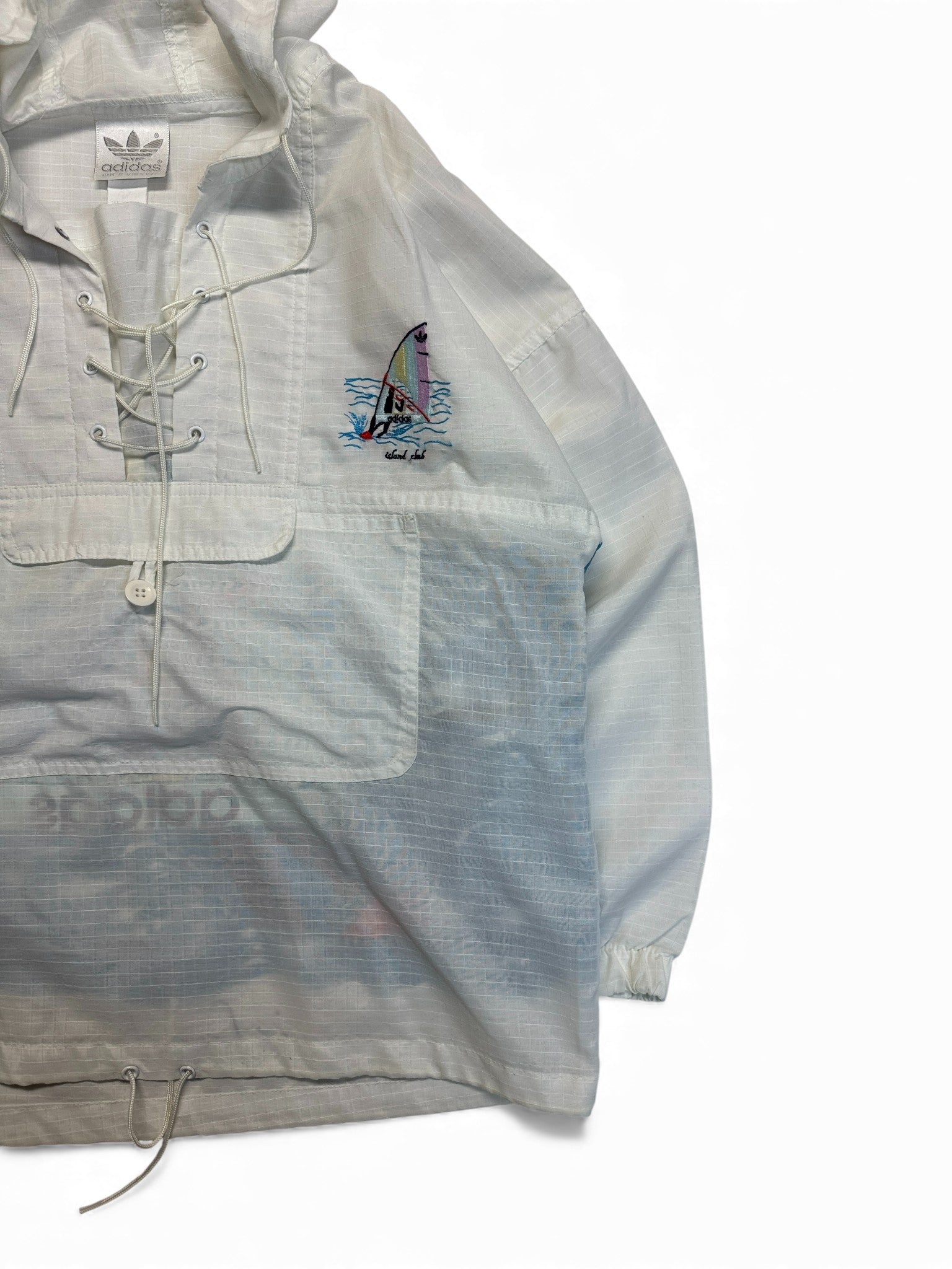Rare! 90s Adidas Sportjacke Island Club Weiß S-M