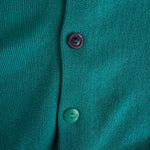 80s Lacoste Cardigan Mit Taschen Made In Spain Grün M-L