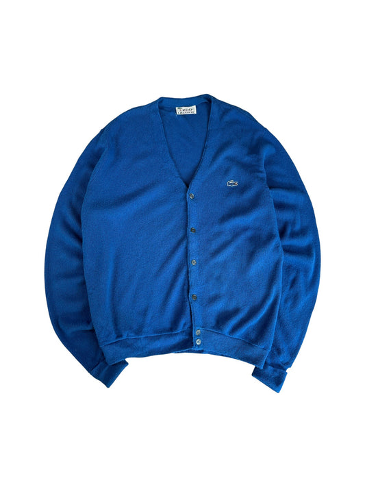 70s Lacoste By Izod Cardigan "Spool Tag" Made In USA Blau M-L