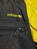 90s Adidas Halfzip Sportjacke Frottee Schwarz Gold/Gelb 52 L