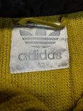 90s Adidas Halfzip Sportjacke Frottee Schwarz Gold/Gelb 52 L