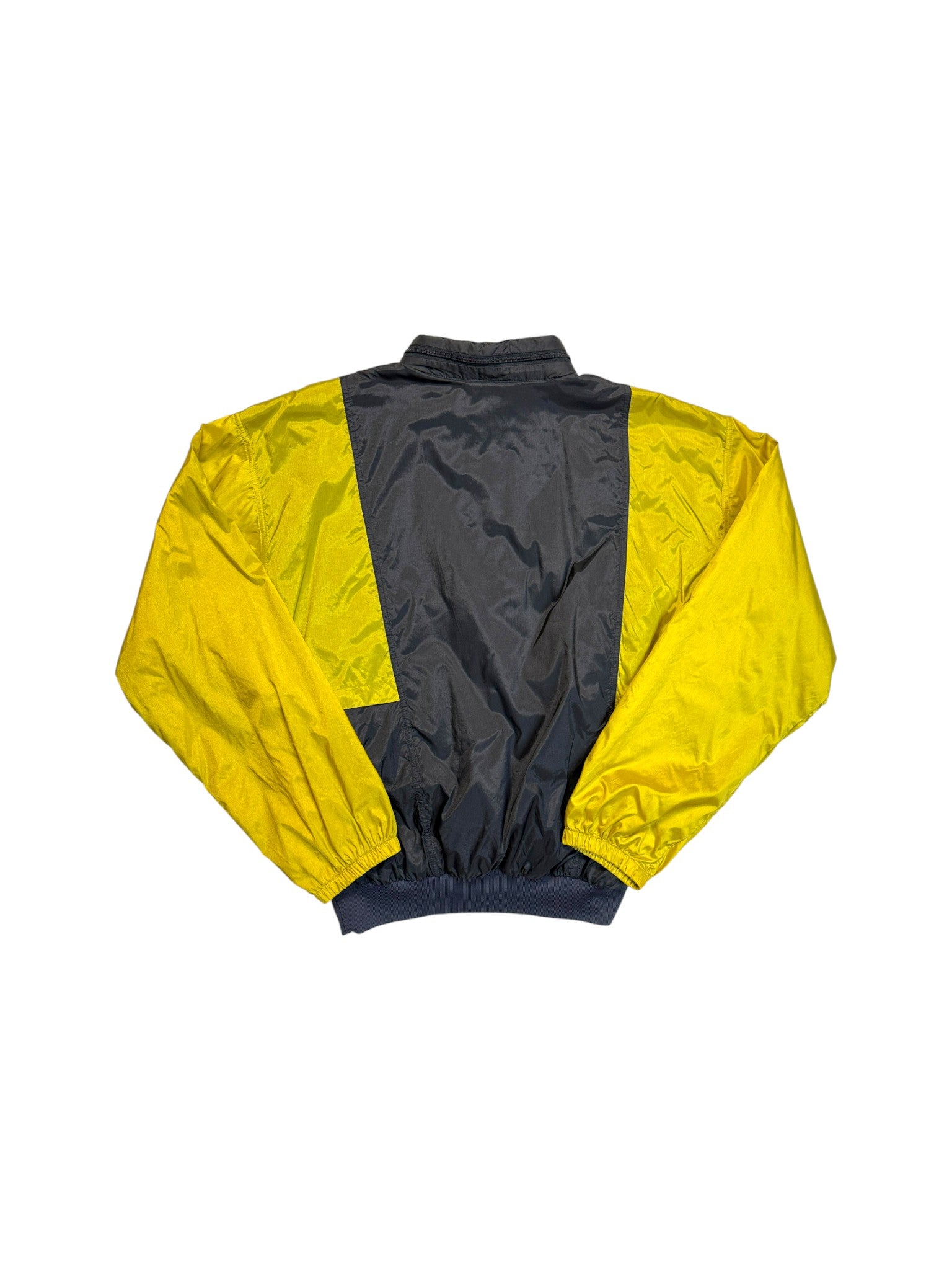 90s Adidas Halfzip Sportjacke Frottee Schwarz Gold/Gelb 52 L