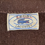 70s Lacoste By Izod Cardigan Blue "Spool Tag" Made In USA Braun M-L
