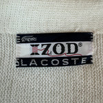 70s Lacoste By Izod Cardigan Black "Spool Tag" Weiß XL