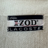 70s Lacoste By Izod Cardigan Black "Spool Tag" Weiß XL