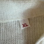 70s Lacoste By Izod Cardigan Black "Spool Tag" Weiß XL
