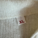 70s Lacoste By Izod Cardigan Black "Spool Tag" Weiß XL