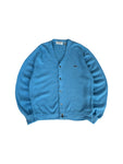 70s Lacoste By Izod Cardigan "Spool Tag" Made In USA Blau L