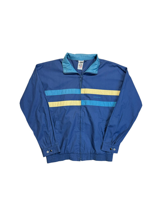 80s Adidas Damen Sportjacke Baumwolle Made In Finland Blau M-L