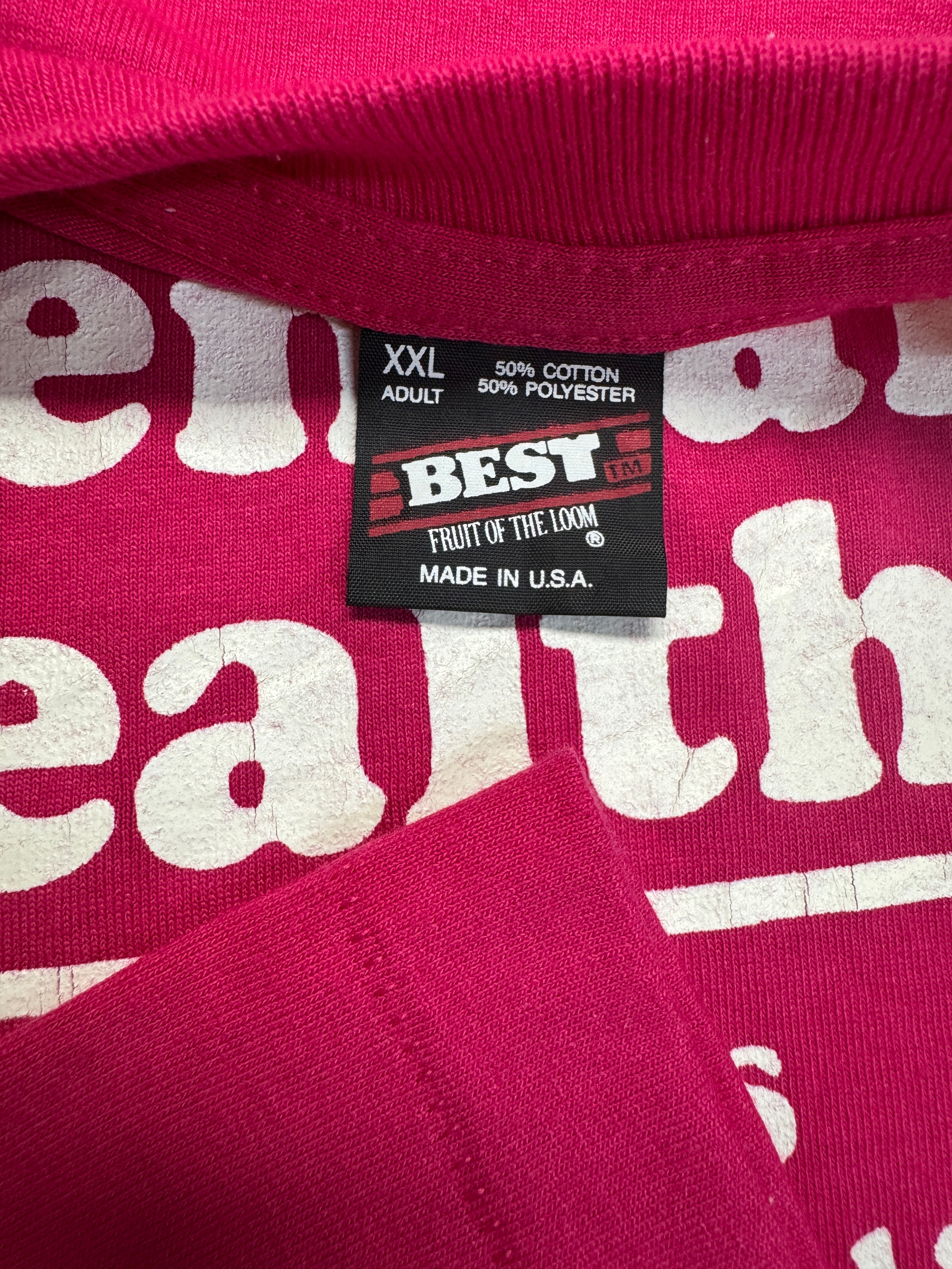 1988 Fruit Of The Loom Campaign Shirt "Good Mental Health" Single Stitch Made In USA Pink
