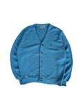70s Lacoste By Izod Cardigan "Spool Tag" Made In USA Hellblau L-XL