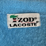 70s Lacoste By Izod Cardigan "Spool Tag" Made In USA Hellblau L-XL