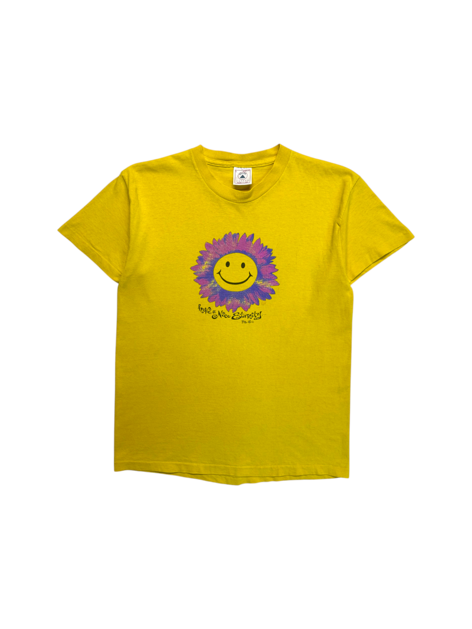 90s Delta Shirt PS.16:11 "Have a nice Eternity..." Single Stitch Made In USA Gelb