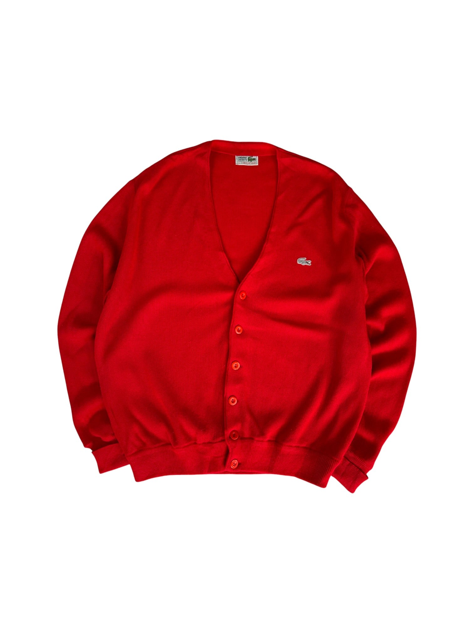 80s Lacoste Cardigan Rot XL-XXL