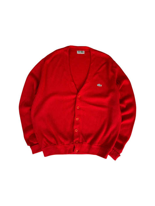 80s Lacoste Cardigan Rot XL-XXL
