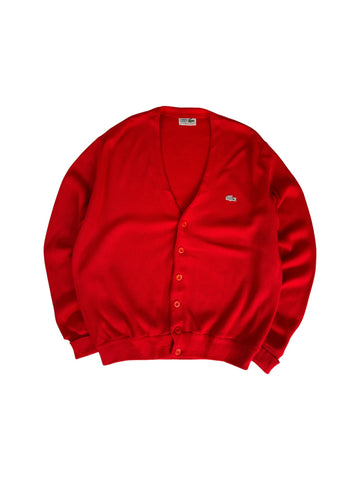 80s Lacoste Cardigan Rot XL-XXL