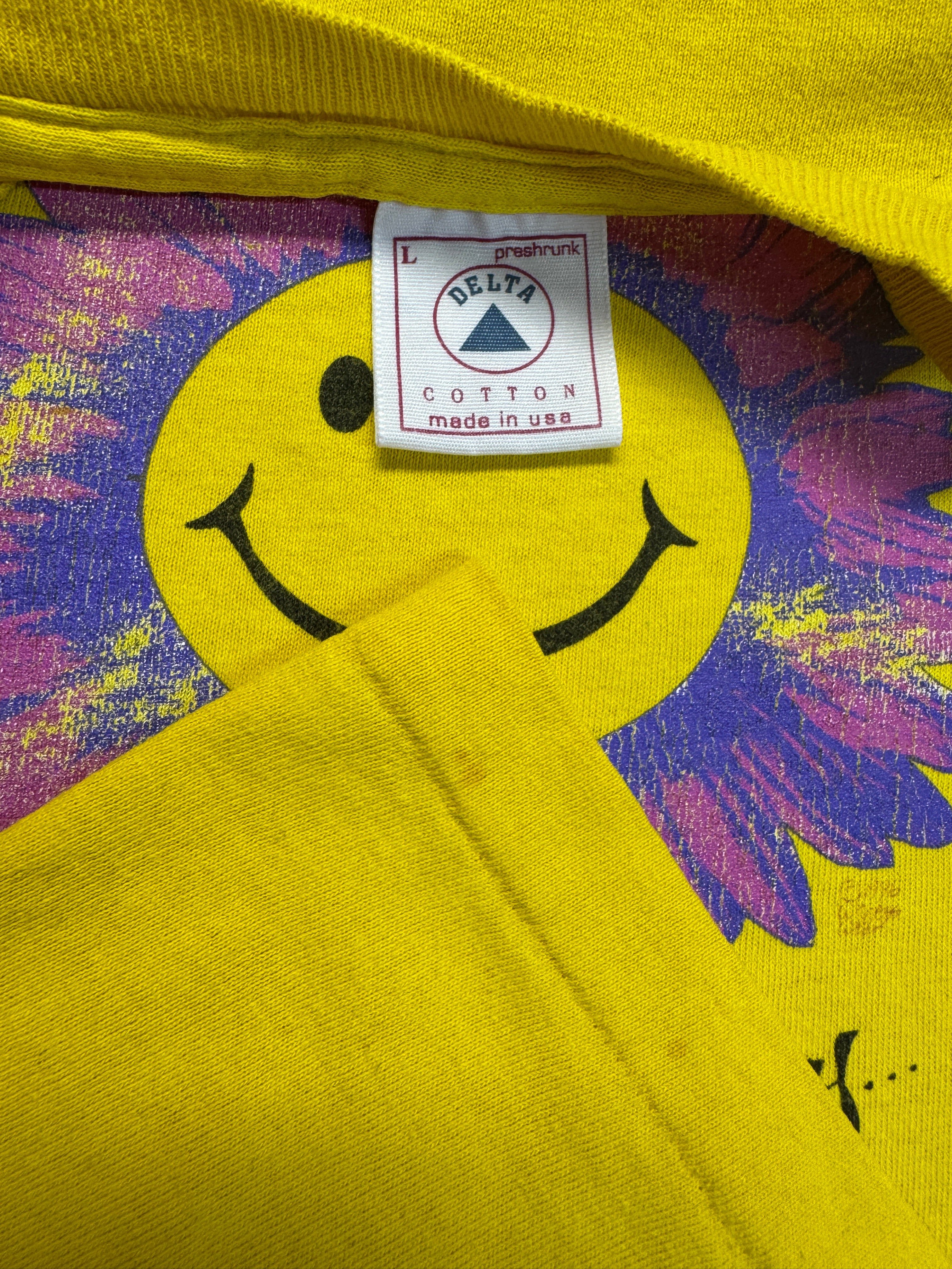 90s Delta Shirt PS.16:11 "Have a nice Eternity..." Single Stitch Made In USA Gelb