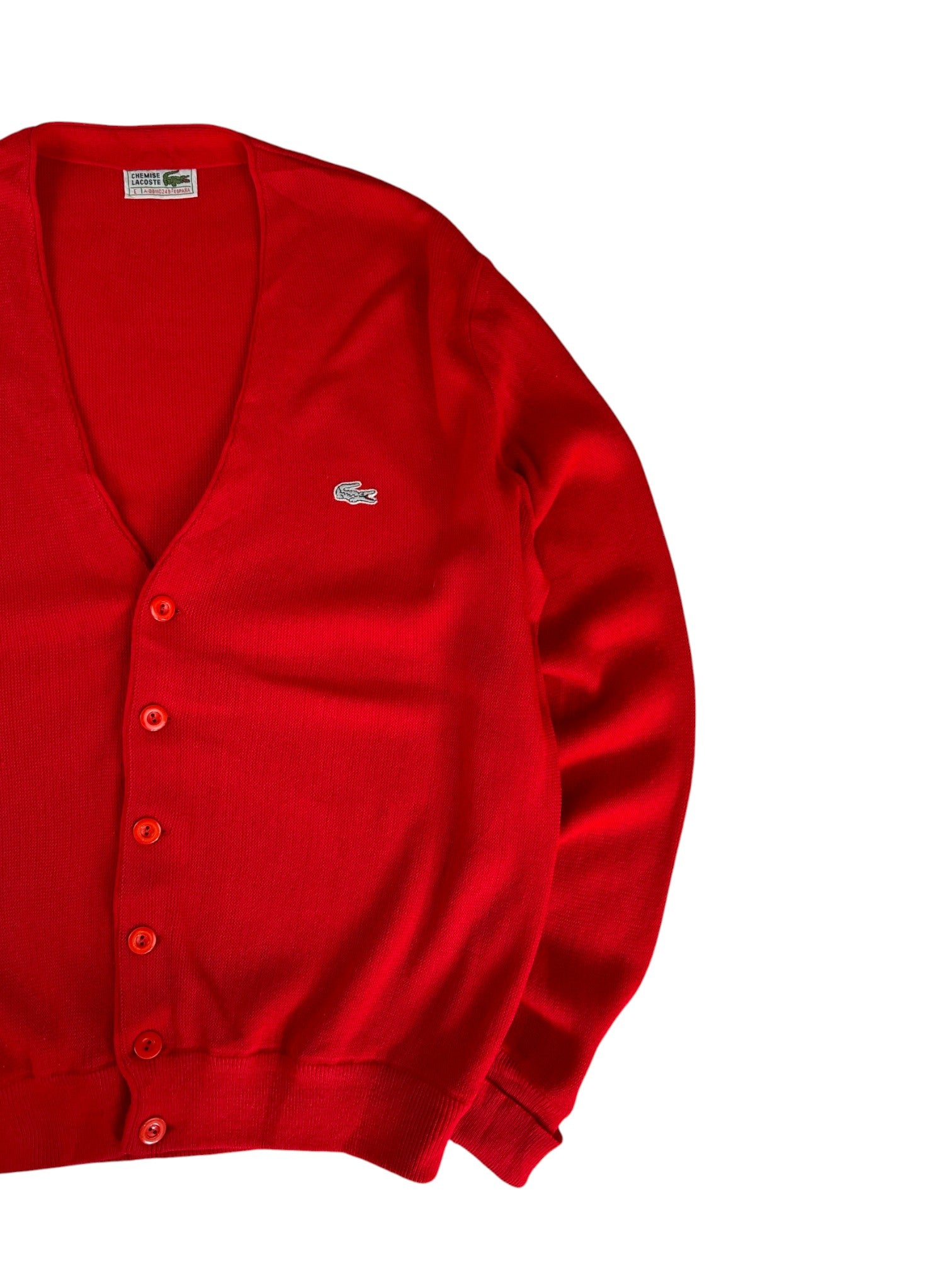 80s Lacoste Cardigan Rot XL-XXL