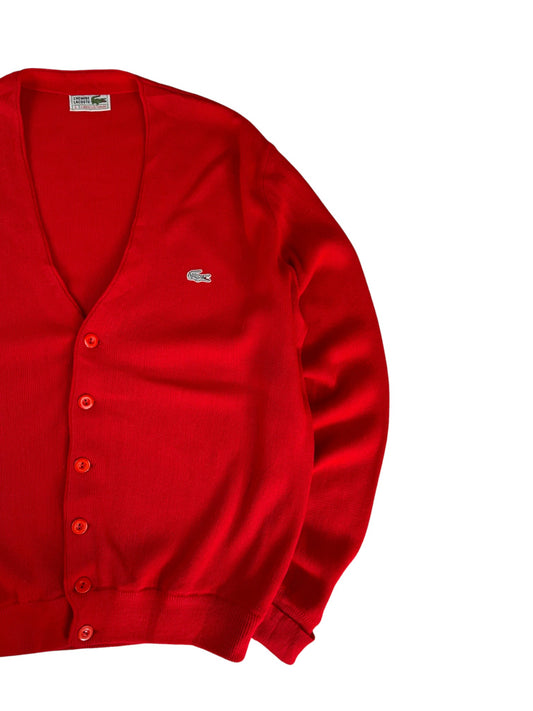 80s Lacoste Cardigan Rot XL-XXL