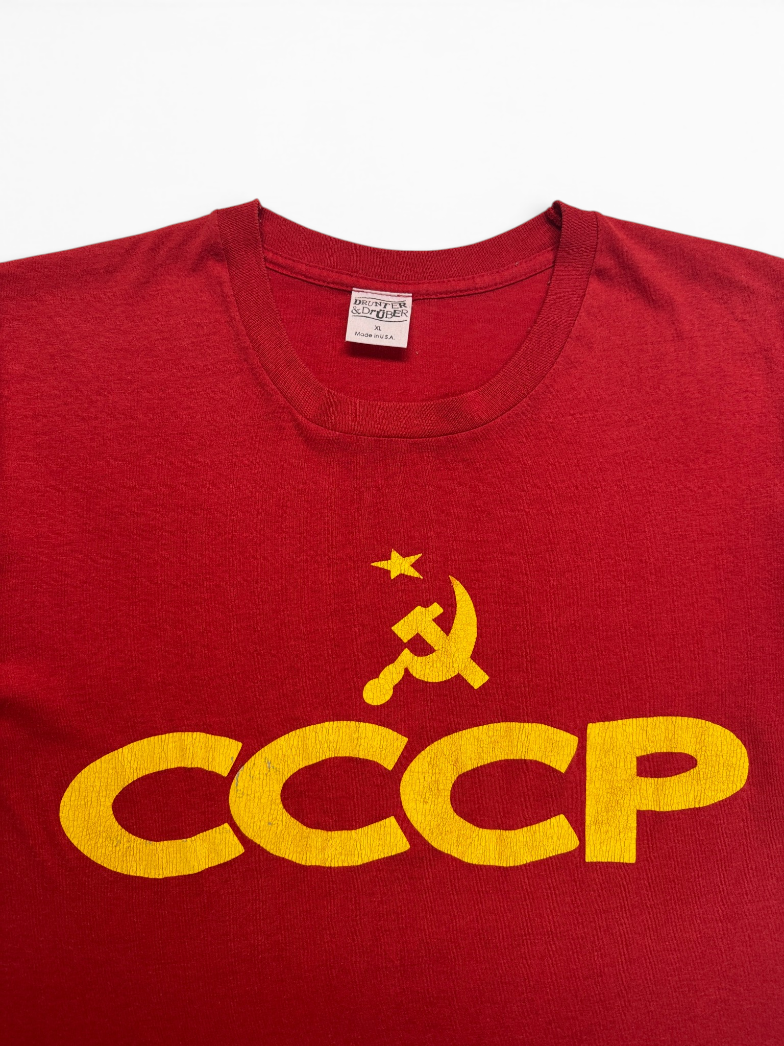 80s Drunter&Drüber Shirt CCCP Single Stitch Made In USA, Rot