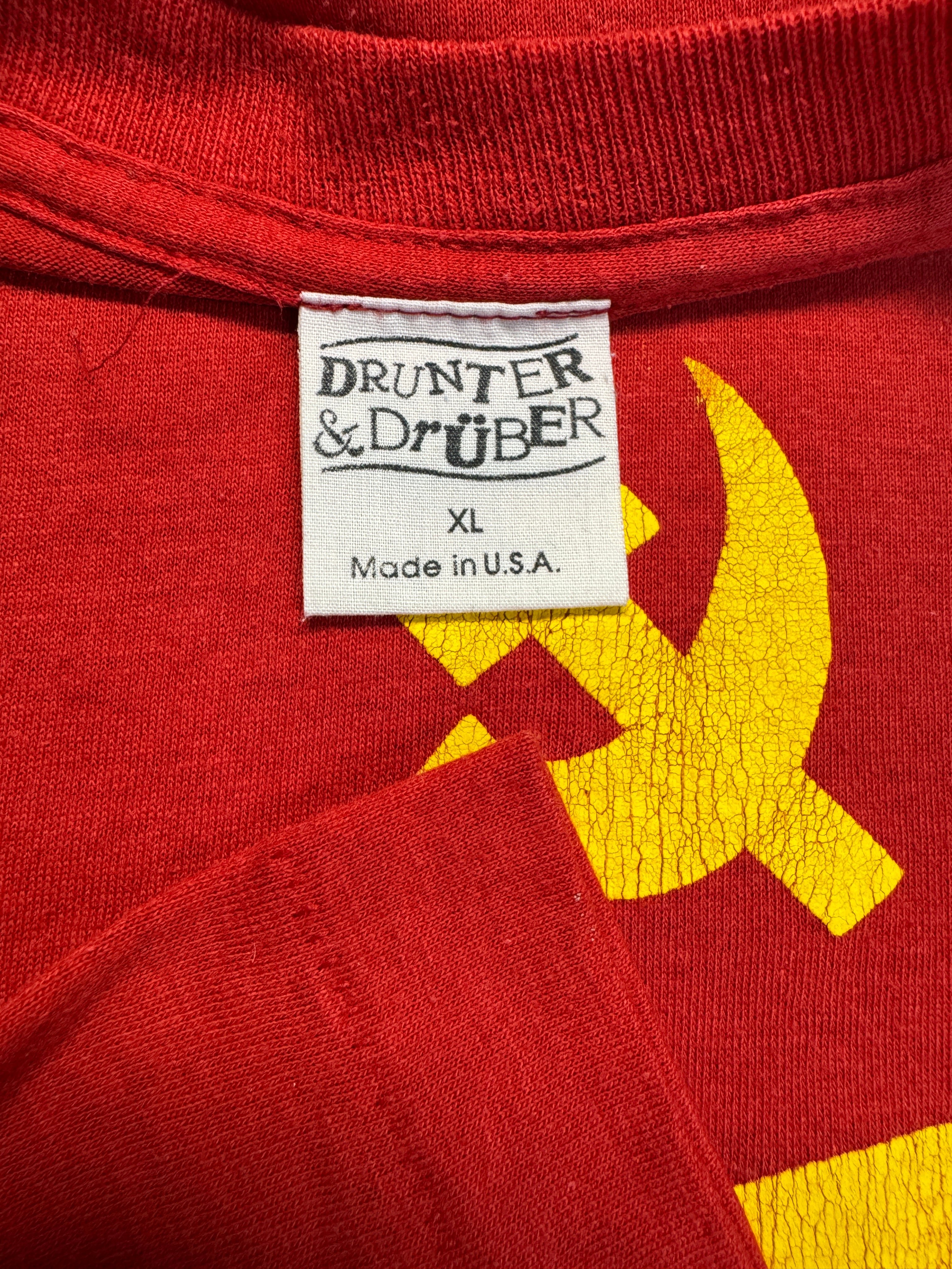 80s Drunter&Drüber Shirt CCCP Single Stitch Made In USA, Rot
