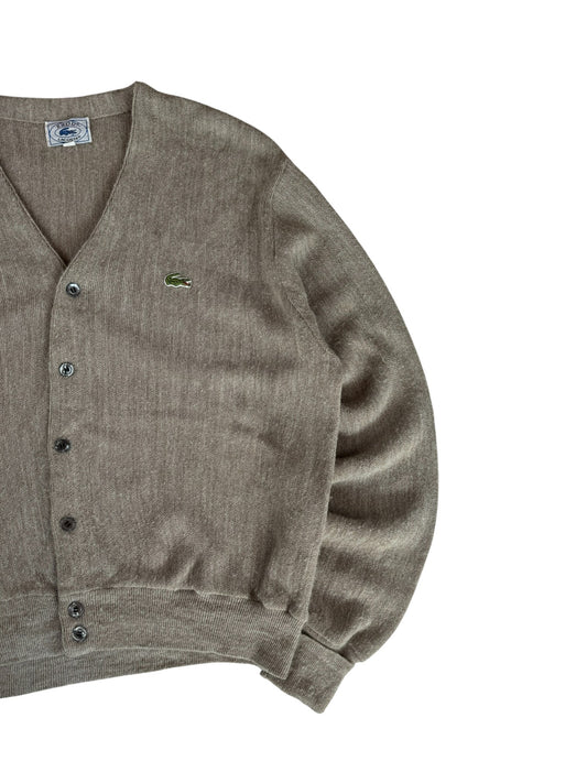 70s Lacoste By Izod Cardigan Blue "Spool Tag" Made In USA Hellbraun L
