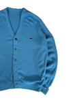70s Lacoste By Izod Cardigan Union Made In USA Hellblau M-L