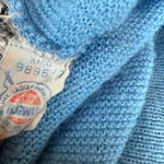 70s Lacoste By Izod Cardigan Union Made In USA Hellblau M-L