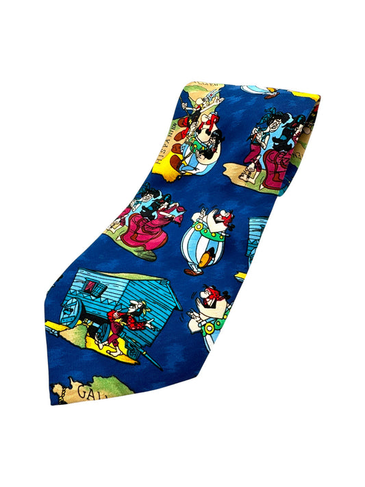 1993 Eichhorn & Feld Krawatte Asterix & Obelix Blau