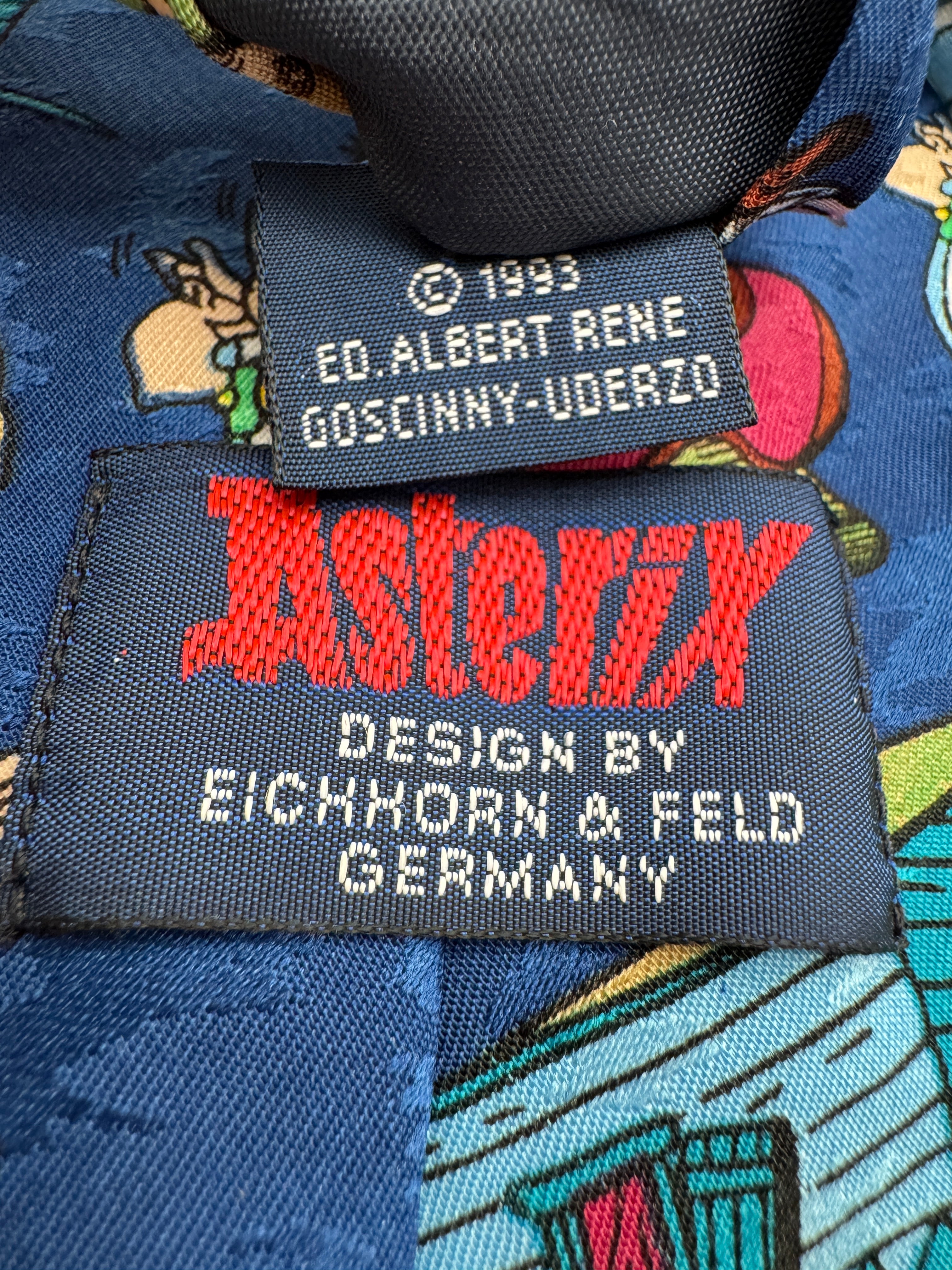 1993 Eichhorn & Feld Krawatte Asterix & Obelix Blau