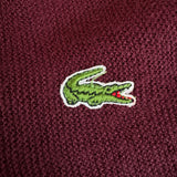 80s Lacoste By Izod Cardigan Made In USA Dunkelrot XL-XXL