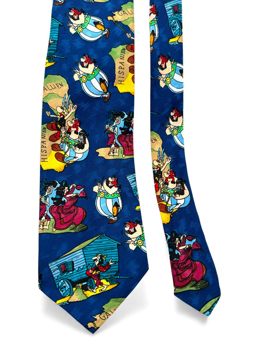 1993 Eichhorn & Feld Krawatte Asterix & Obelix Blau