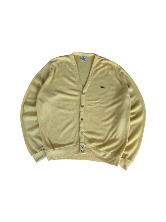80s Lacoste By Izod Cardigan Made In USA Gelb M