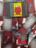 90s Peanuts Krawatte Snoopy Rot Grau
