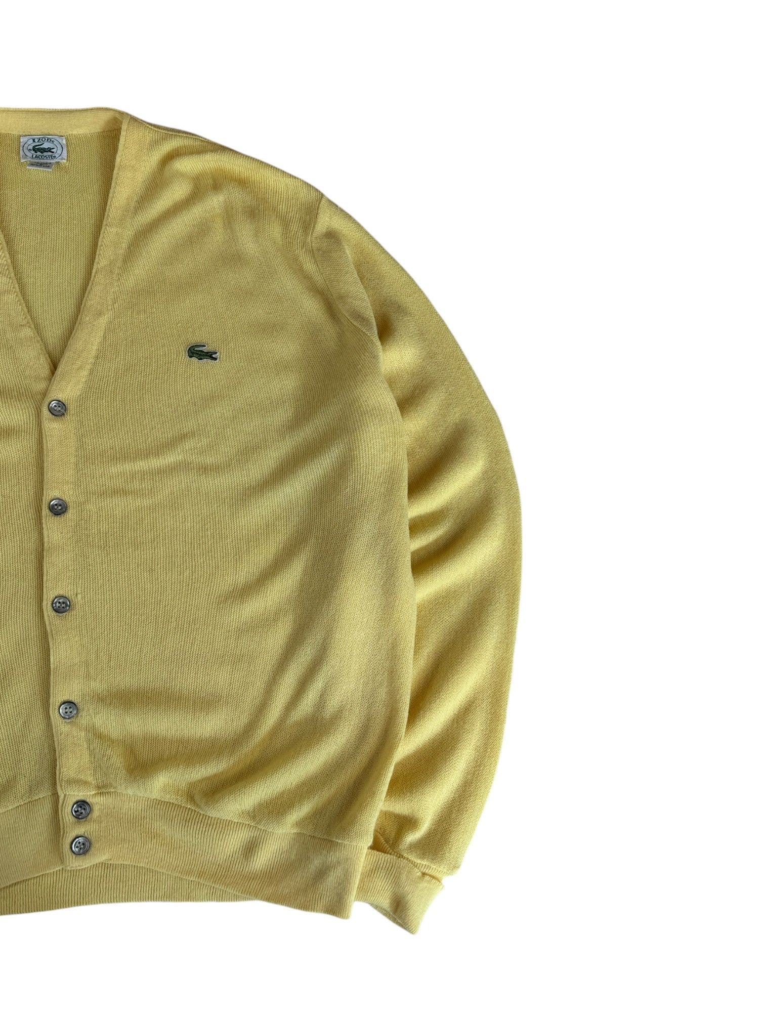 80s Lacoste By Izod Cardigan Made In USA Gelb M