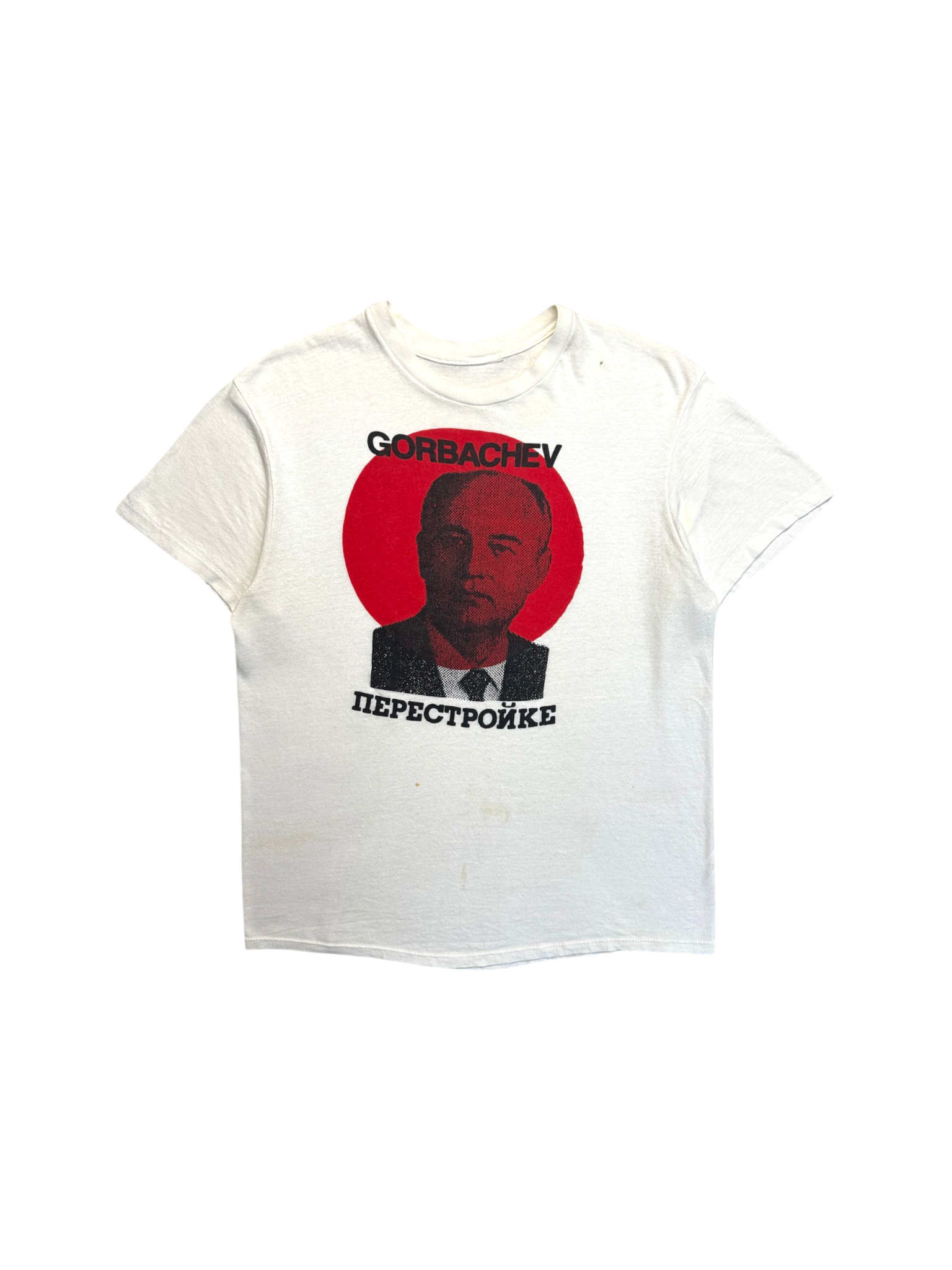 80s Gorbachev Perestroika Shirt Single Stitch Weiß
