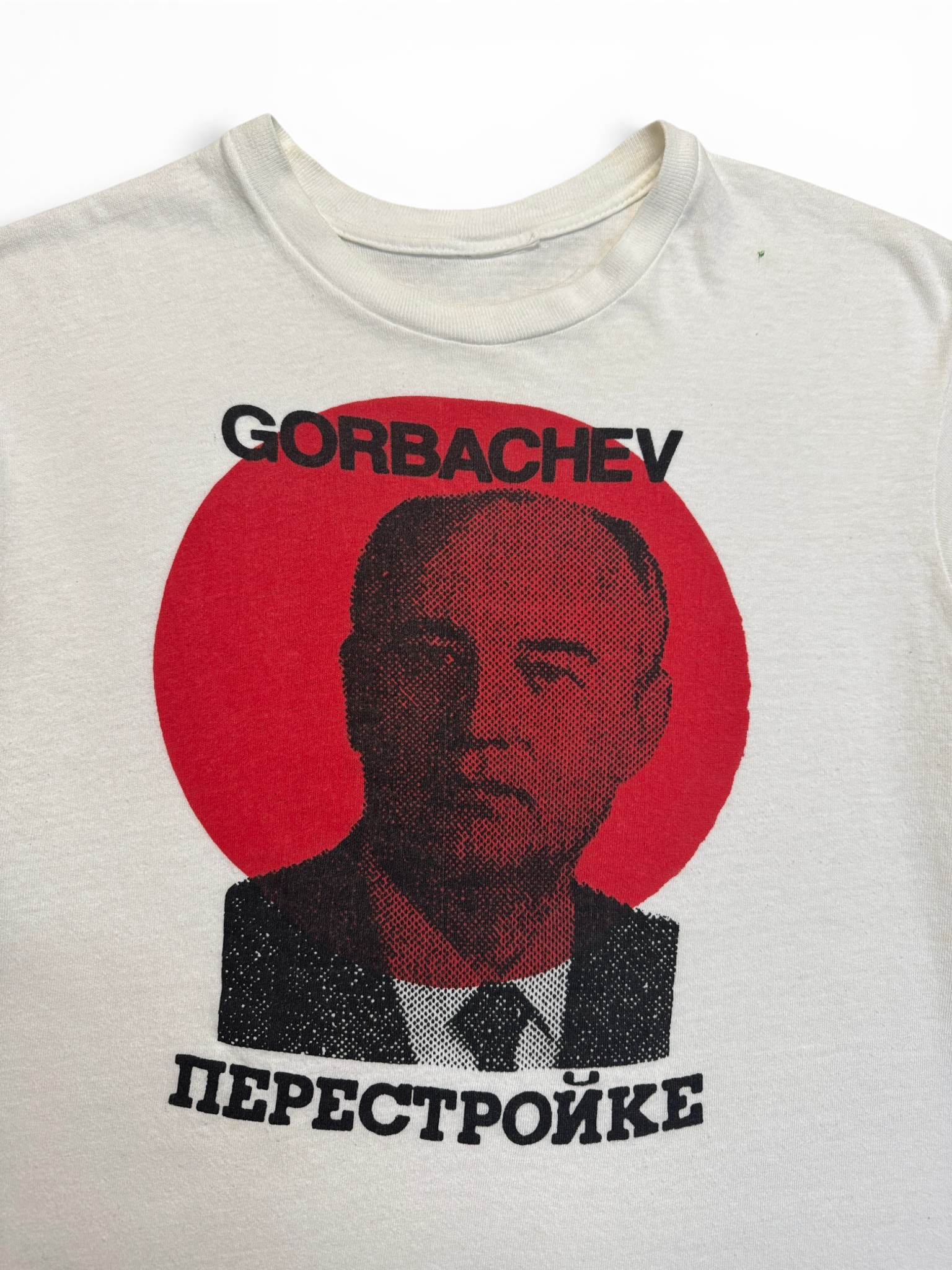 80s Gorbachev Perestroika Shirt Single Stitch Weiß
