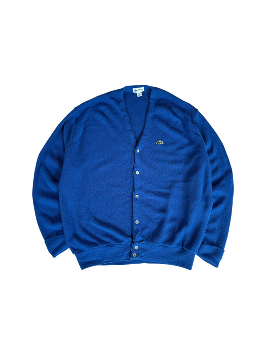 80s Lacoste Club Cardigan Made In USA Blau XL