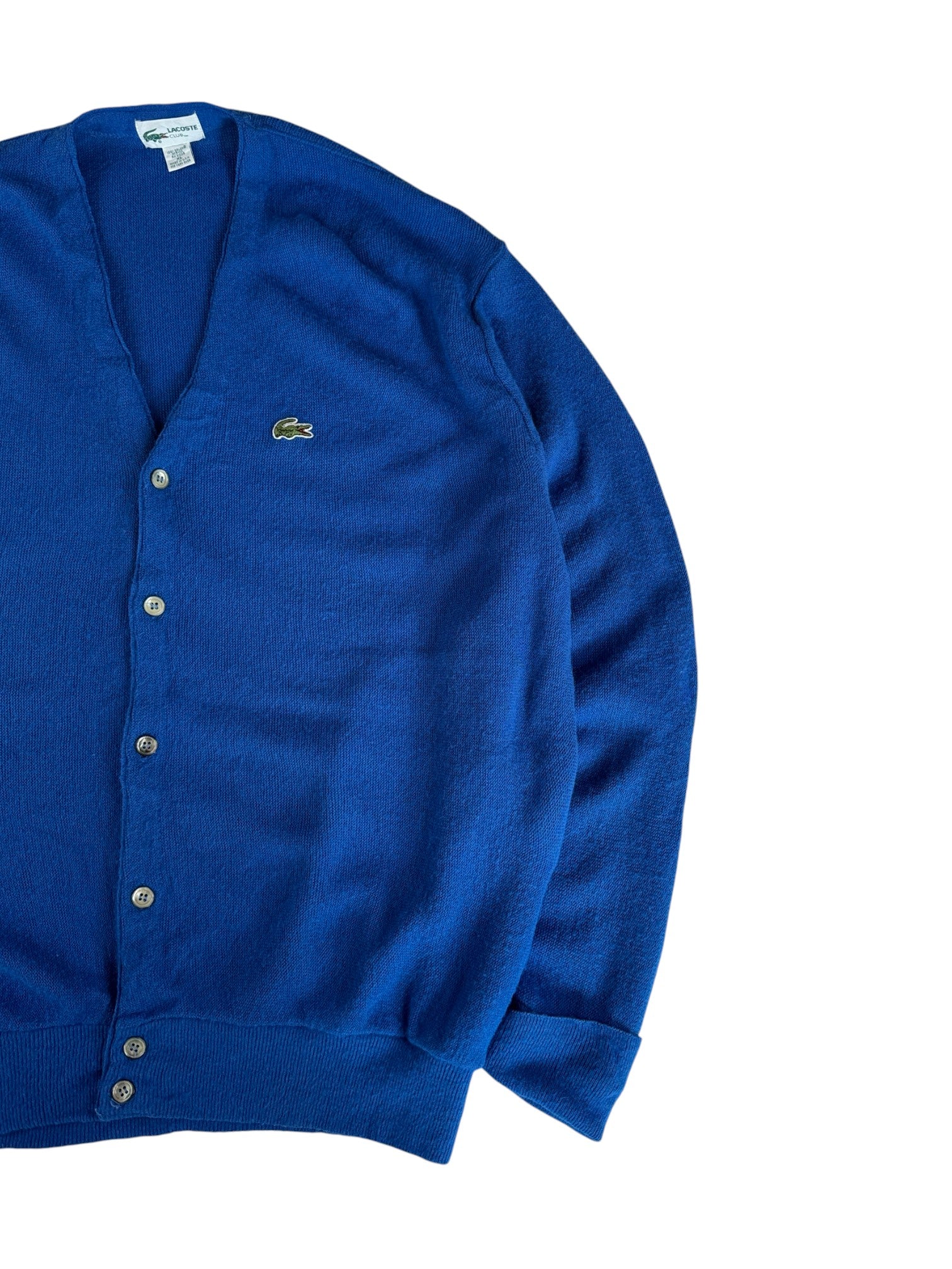 80s Lacoste Club Cardigan Made In USA Blau XL