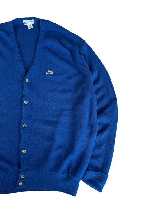 80s Lacoste Club Cardigan Made In USA Blau XL