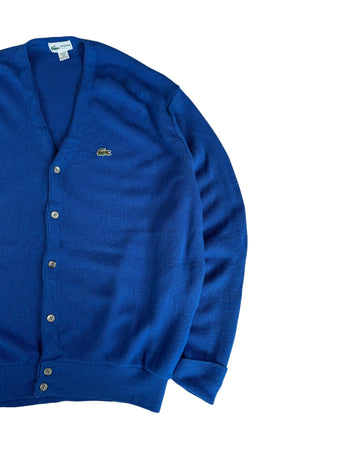80s Lacoste Club Cardigan Made In USA Blau XL