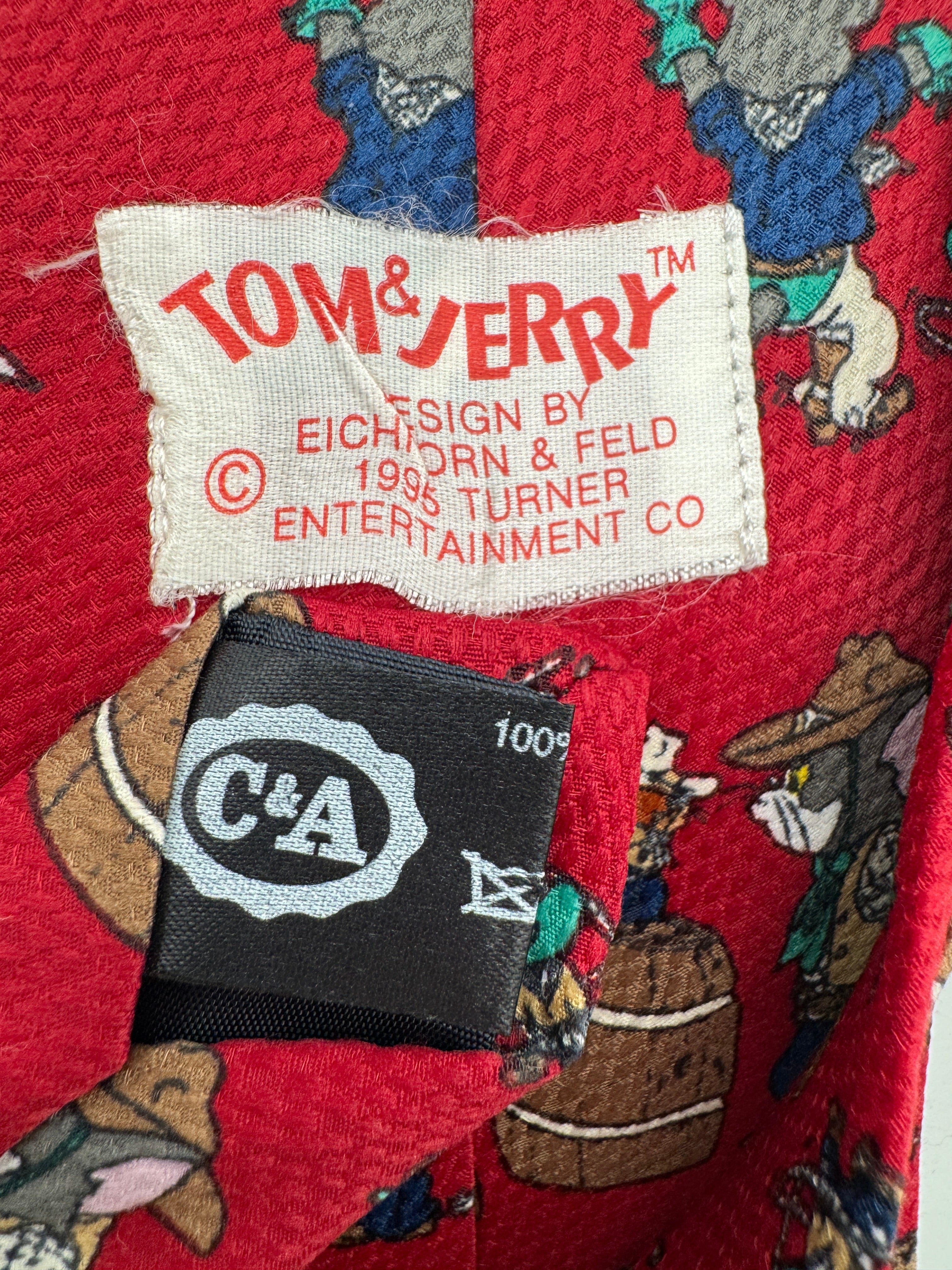 1995 C&A Krawatte Tom&Jerry By Eichhorn&Feld Rot